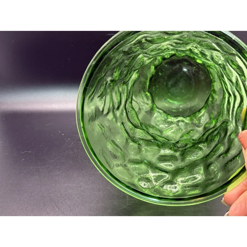 1 Vintage X Large EO‎ BRODY CO Hoosier Emerald Green Glass Vases Crinkle Design